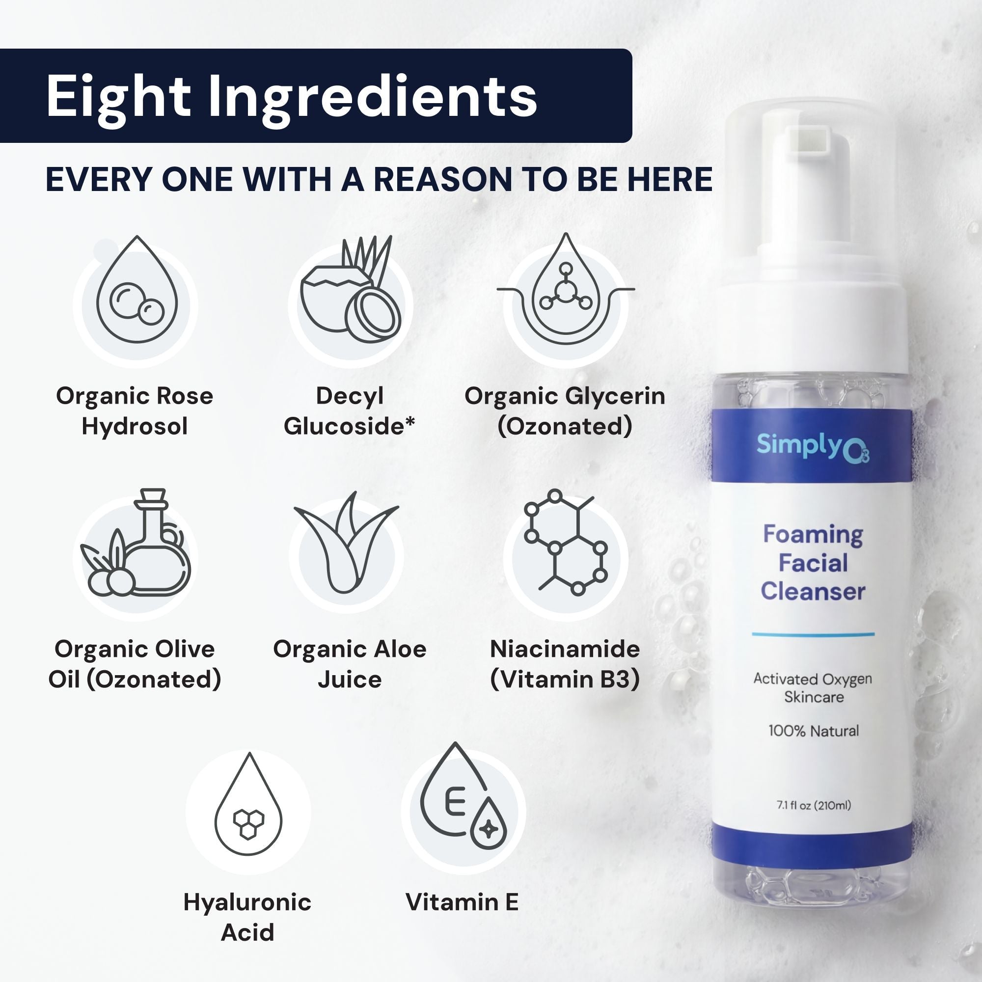 Foaming Facial Cleanser - Simply O3