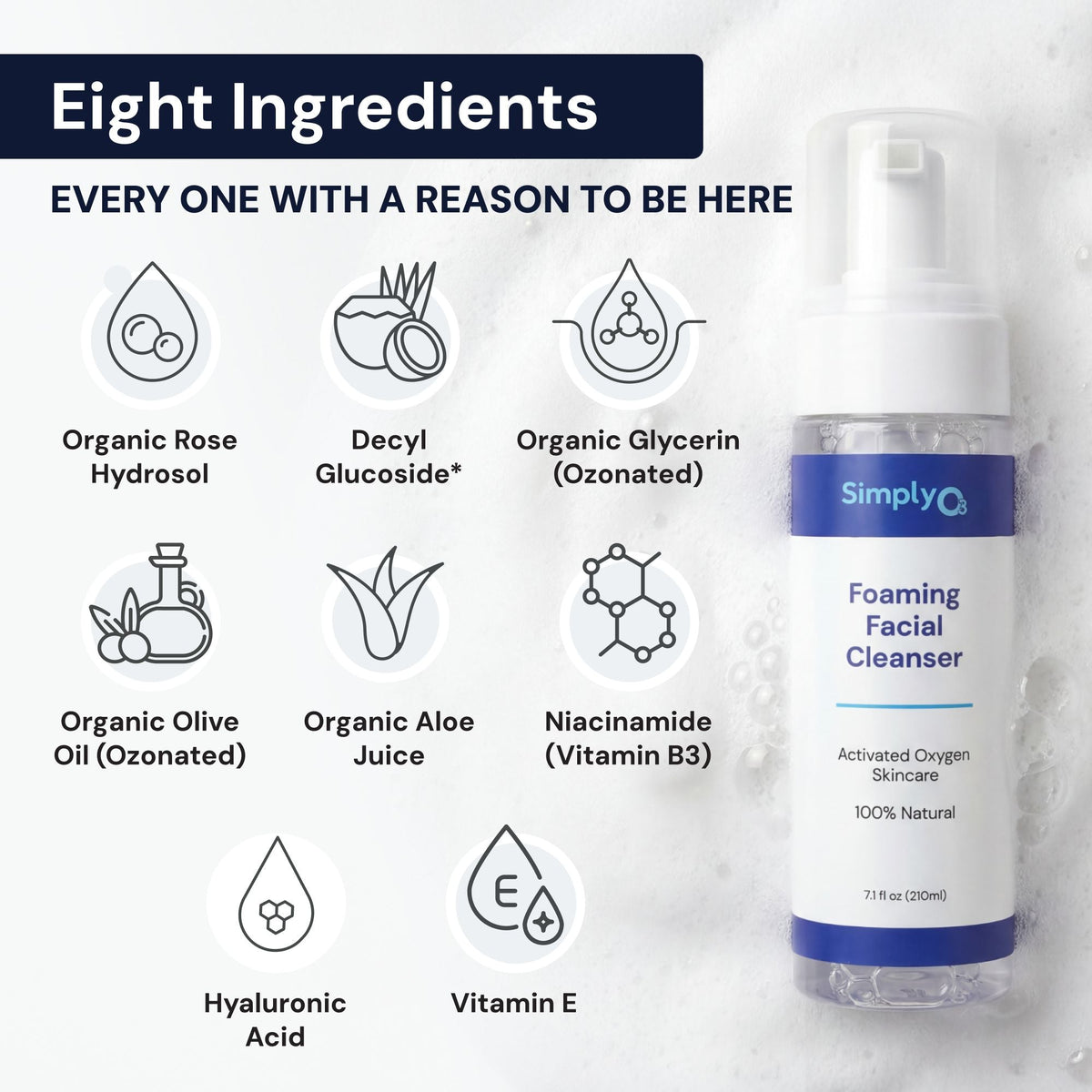 Foaming Facial Cleanser - Simply O3